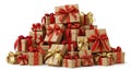 Huge stack of festive holiday gifts and presents Royalty Free Stock Photo