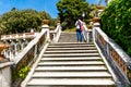 Stairs of the Miramare castle in Trieste, Italy