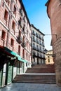 Huge stairs in typical Madrid street Royalty Free Stock Photo