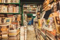 Huge stands with books for sale and old bookshelves of the popular Chatuchak Weekend Market