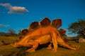 Huge statue of a dinosaur. Prehistoric animal models, sculptures in the valley Of the national Park in Baconao, Cuba. Royalty Free Stock Photo