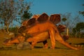 Huge statue of a dinosaur. Prehistoric animal models, sculptures in the valley Of the national Park in Baconao, Cuba. Royalty Free Stock Photo
