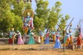 Huge statue of Lord Shri Krishna and Radha with Gopis performing raas leela, Nilkantheshwar Temple