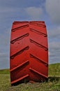 Huge steel wheel of a steam engine Royalty Free Stock Photo