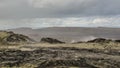 Huge still steaming lava field at Krafla volcanic area, Myvatn lake area, Northern Iceland, Europe Royalty Free Stock Photo