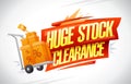 Huge stock clearance banner template mockup with boxes