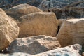 Pile of huge stone boulders on the mountainside Royalty Free Stock Photo