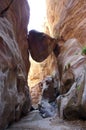 Huge stone in canyon.