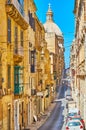 The huge dome above the Old Mint street, Valletta, Malta