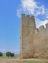 The huge stone walls of the ancient Akkerman fortress, Belgorod-Dniester, Odessa region Royalty Free Stock Photo