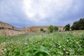 The huge stone walls of the ancient Akkerman fortress, Belgorod-Dniester, Odessa region Royalty Free Stock Photo