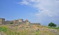 The huge stone walls of the ancient Akkerman fortress, Belgorod-Dniester, Odessa region Royalty Free Stock Photo