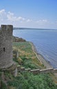 The huge stone walls of the ancient Akkerman fortress, Belgorod-Dniester, Odessa region Royalty Free Stock Photo