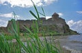 The huge stone walls of the ancient Akkerman fortress, Belgorod-Dniester, Odessa region Royalty Free Stock Photo