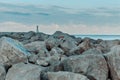 Huge stones on the beach Royalty Free Stock Photo