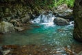 The huge stones near the waterfall Casaroro. Philippines. Valencia, island Negros.