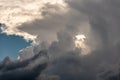 huge storm cloud, tower cumulus and cumulonimbus cloud
