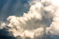 huge storm cloud, tower cumulus and cumulonimbus cloud