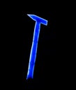 Huge and tall blue neon hammer in the dark night Royalty Free Stock Photo