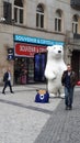 These huge teddy bears are all over Prague but they mask beggars touting for business charging for photos