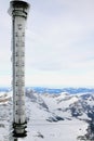 Huge thermometer over Alps. Titlis, Engelberg, Switzerland