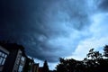 Huge thundercloud darkens the sky Royalty Free Stock Photo