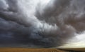 Huge thundercloud on fields Royalty Free Stock Photo
