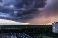 Huge thundercloud on the outskirts of the city before the rain - image Royalty Free Stock Photo