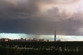 Huge thundercloud on the outskirts of the city before the rain - image Royalty Free Stock Photo