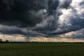 Huge thundercloud over a wheat field Royalty Free Stock Photo