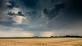 Huge thundercloud over a wheat field Royalty Free Stock Photo