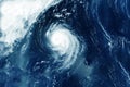 A huge tornado, a cyclone from space. Elements of this image furnished by NASA Royalty Free Stock Photo