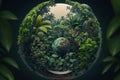 Huge tropical nature on a small radius planet Royalty Free Stock Photo