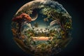 Huge tropical nature on a small radius planet Royalty Free Stock Photo