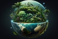 Huge tropical nature on a small radius planet Royalty Free Stock Photo