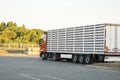 huge truck move with donation supplies inside, help to the poor coutries on the earth Royalty Free Stock Photo