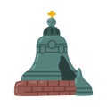 Huge Tsar Bell on Moscow Kremlin as Russian Symbol Vector Illustration
