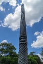 Huge typical new caledonian wooden totem.