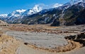 Huge Valley in Nepal in Himalaya mountains Royalty Free Stock Photo