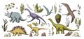 Huge vector clip art dino collection. Royalty Free Stock Photo