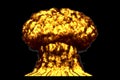 Blast 3D illustration of huge very detailed mushroom cloud explosion with fire and smoke looks like from nuclear bomb or any other Royalty Free Stock Photo