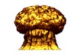 Blast 3D illustration of big very high detailed mushroom cloud explosion with fire and smoke looks like from nuke bomb or any Royalty Free Stock Photo