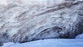 A huge wall of ice. Glacier in the mountains. Royalty Free Stock Photo