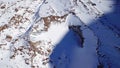 A huge wall of ice. Glacier in the mountains. Royalty Free Stock Photo