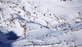 A huge wall of ice. Glacier in the mountains. Royalty Free Stock Photo