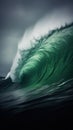 Huge wave breaking with a lot of spray and splash Royalty Free Stock Photo