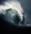 Huge wave breaking with a lot of spray and splash Royalty Free Stock Photo