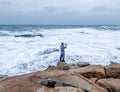 Huge waves crashing against the coast