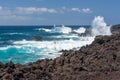 Huge waves crashing on the coast of Lanzarote, Canary Islands, Spain