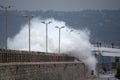 Huge waves flooded Varna breakwater